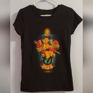 Dr Who Black T-shirt River Song Tardis Hello Sweetie Medium tee shirt M